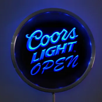 

rs-0027 Coors Light OPEN LED Neon Round Signs 25cm/ 10 Inch - Bar Sign with RGB Multi-Color Remote Wireless Control Function