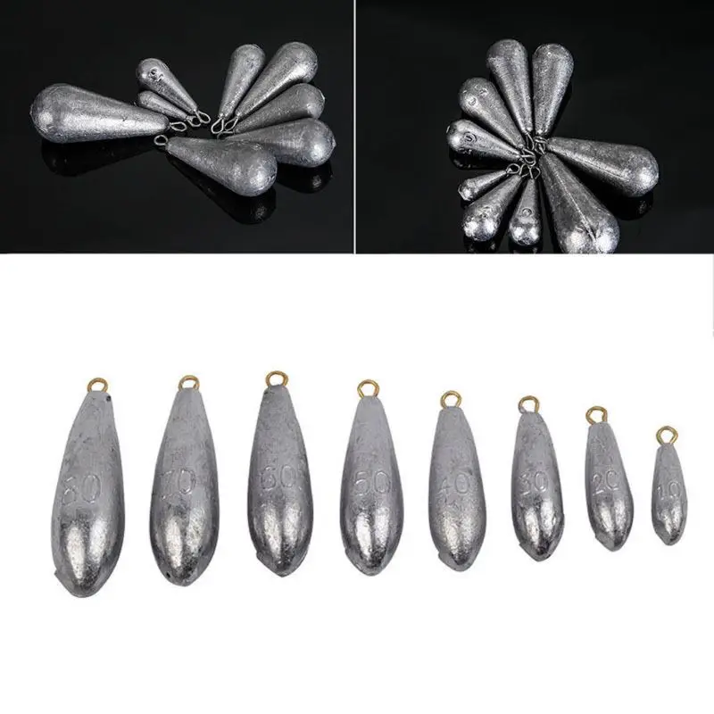 

Ocean Boat Fishing Lead Sinkers Plummet Saltwater Waterdrop Design 10g-80g New