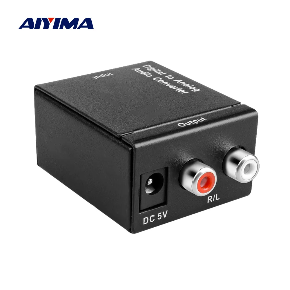 

AIYIMA Digital To Analog Audio Converter Portable DAC Amplifier Decoder Converter Optical Fiber Coaxial To Analog SPDIF Adapter