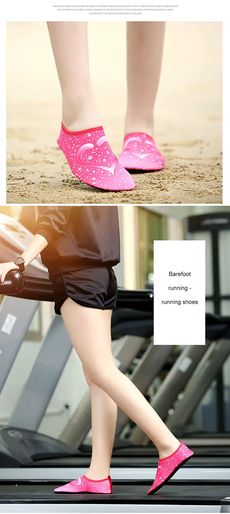 1 (47)Woman Barefoot Skin Sock Striped Shoes Beach Pool Water Socks GYM Aqua Beach Swim Slipper On Surf Aqua Wade Shoes