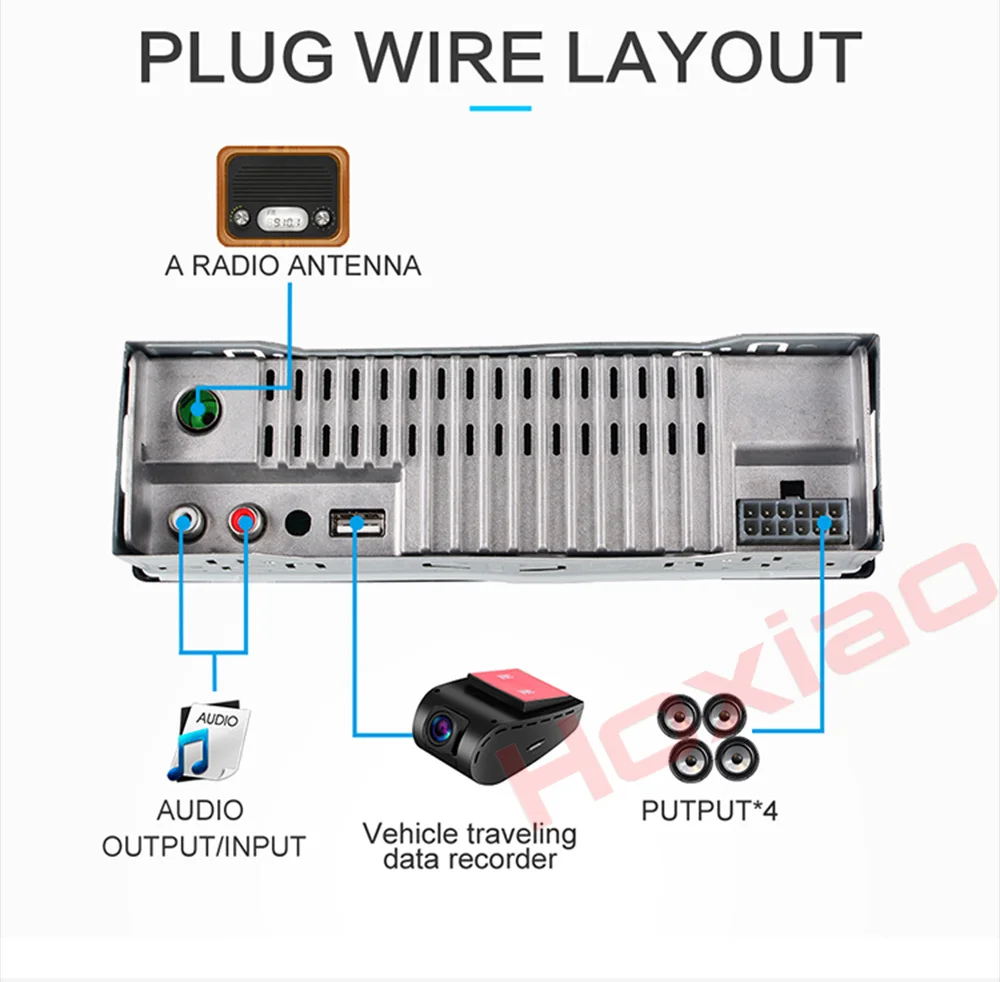 HOXIAO 1 din автомобильный FM AM радио 12 в Bluetooth автомобильный стерео MP3 аудио плеер 5 в зарядное устройство USB Can K песня AUX авто радио