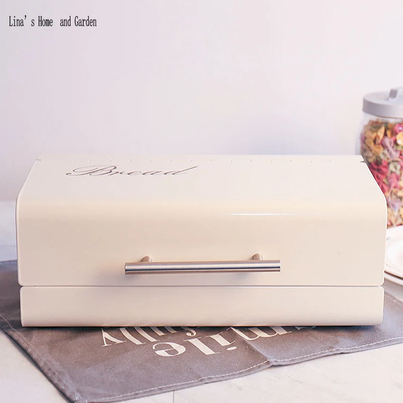 

powder coat metal bread bin storage box