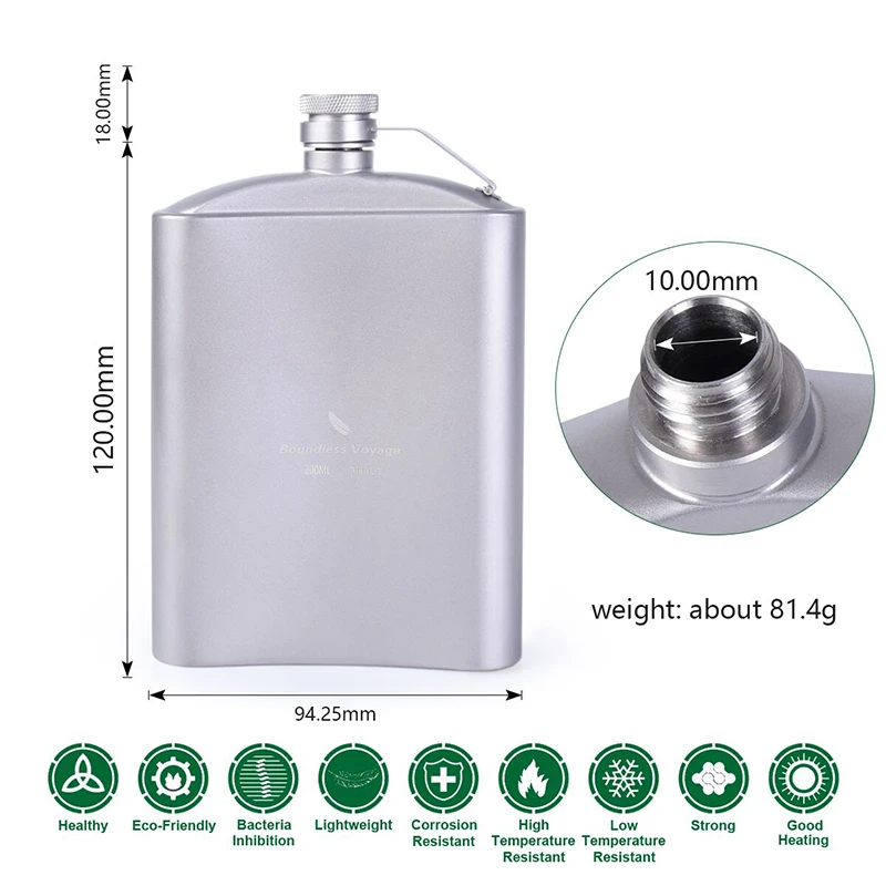 Sin Límites de viaje al aire libre vajilla de bolsillo frasco de la cadera Camping Picnic Alcohol whisky jarra vino olla vasos 7 oz 200 ml
