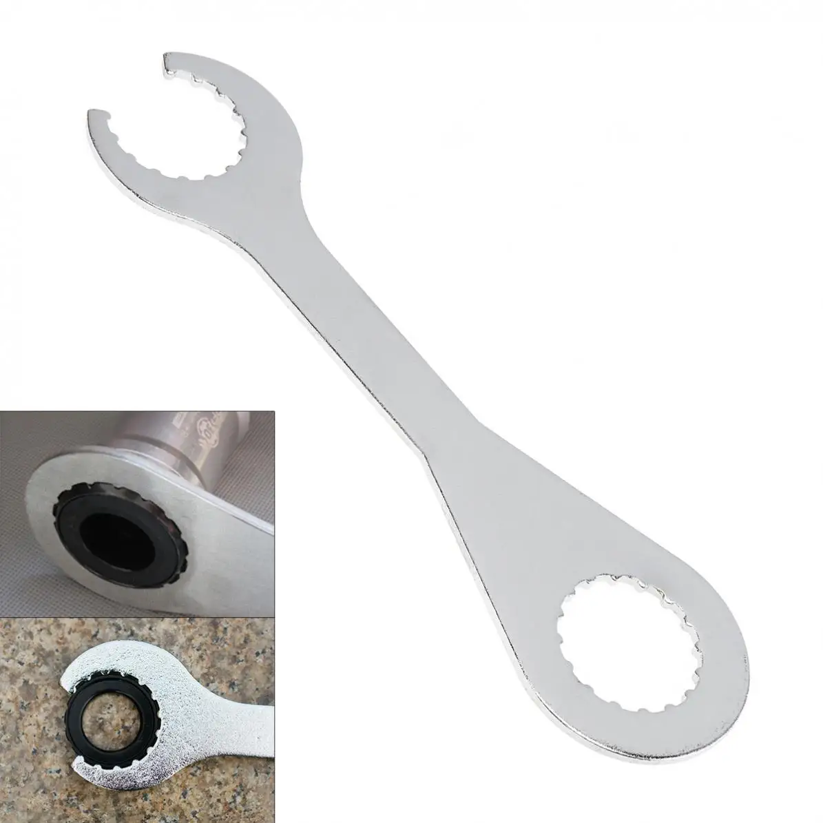 buy 2 in 1 Spanner Bike Bicycle Hollow Shaft Wrench Tool Mountain Cycling Crank Crankset Wrenches Bracket Ring Tools