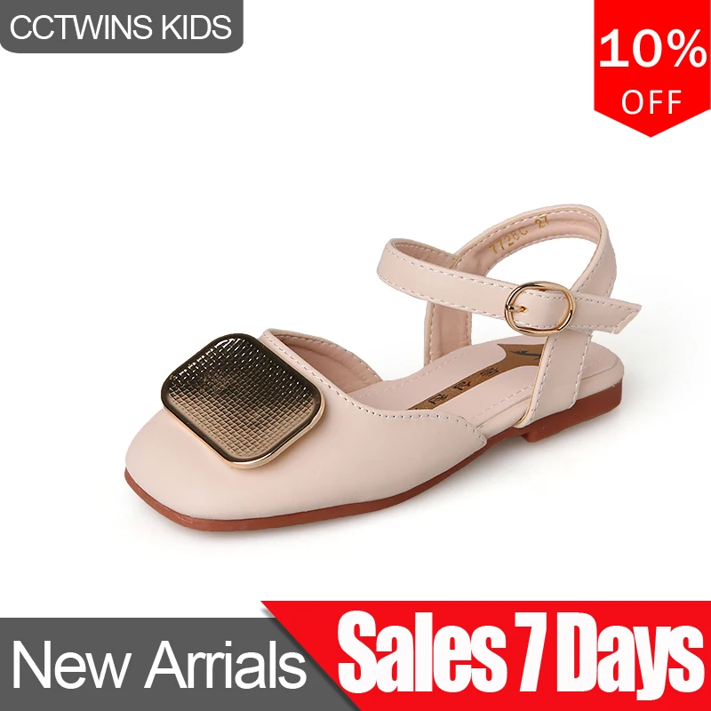 

CCTWINS Kids Shoes 2019 Summer Girls Fashion Princess Metal Party Sandals Children Baby Brand Black Irregular Soft Shoe PS781