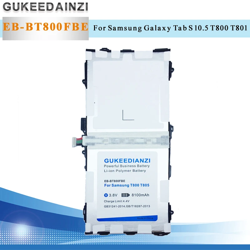 

GUKEEDIANZI Tablet Li-ion Replacement Battery EB-BT800FBE 8100mAh High Capacity For Samsung Galaxy Tab S 10.5 T800 T801 T805