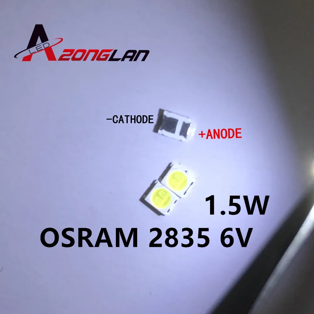 50 шт. OSRAM СВЕТОДИОДНЫЙ подсветка высокой мощности Светодиодный 1,5 Вт 6 в 1210 3528 2835 131LM холодный белый ЖК-подсветка для ТВ приложения