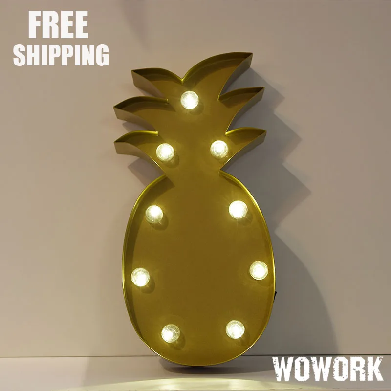 

LED Night Light Pineapple Bedroom Home Decor Battery Operated Marquee Wall Lamp Table Light Night Marquee Letter Night light
