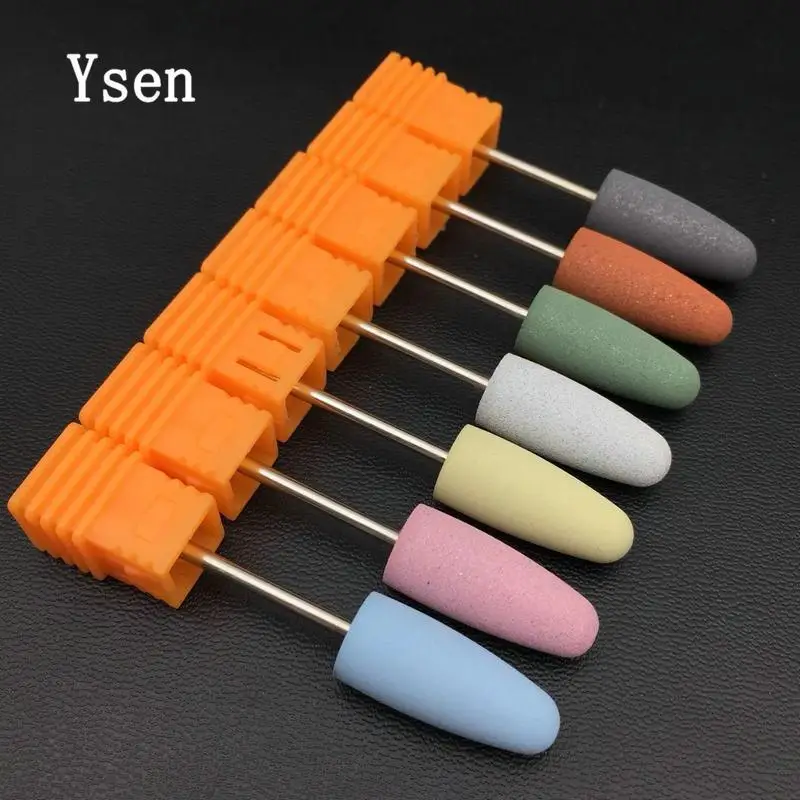 

Universal Series Big Head 7 Colors Rubber&Silicon Carbide Nail Buffer 3/32" Electric Manicure Device Nail Accessories