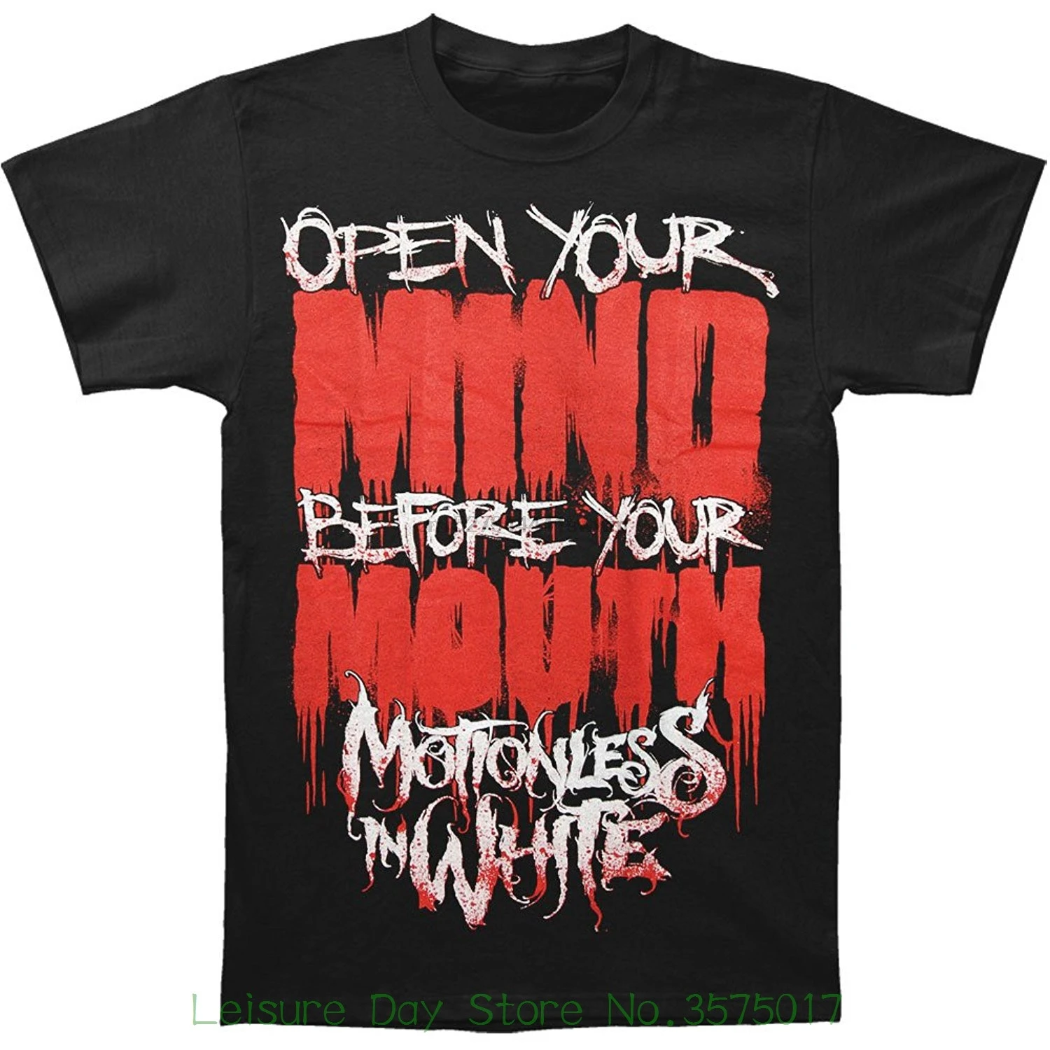 

T Shirt Men Summer Casual Motionless In White Men Open Your Mind T-shirt Black