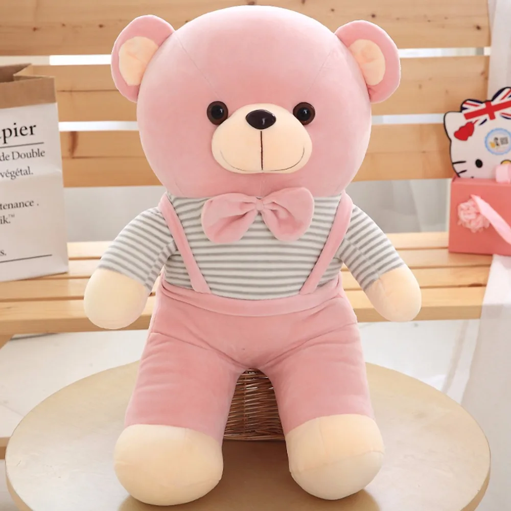 Cute rompers Tie bear plush toy bear & stuffed teddy bear doll embrace