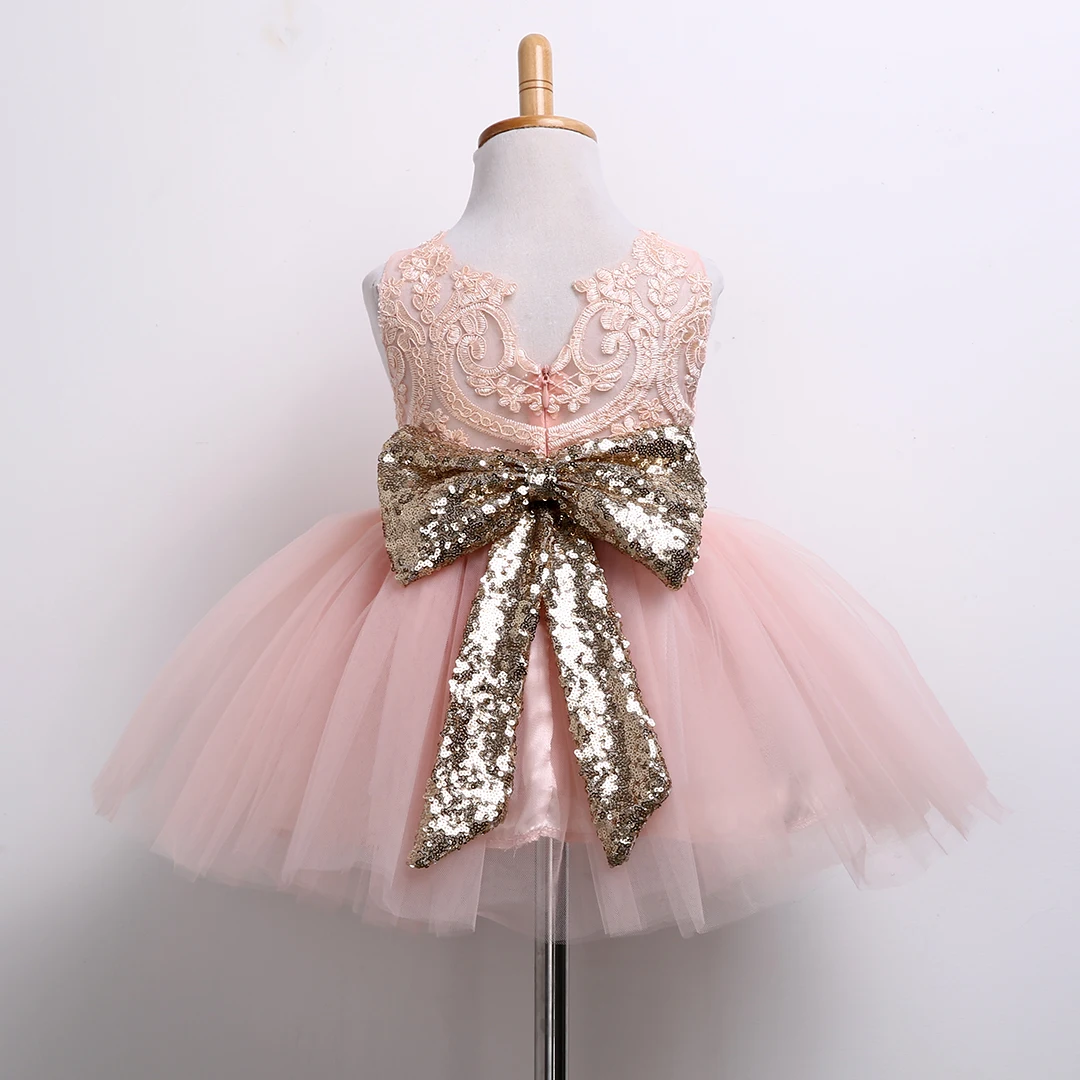 

Kids Baby Girl Sequin Boknot Dress Christmas Party Bridesmaid Sundress