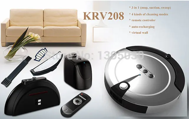 

Smart Household Ultra-Thin Robot Efficient Automatic Household Vacuum Cleaner for Underbed, Undertable KRV208