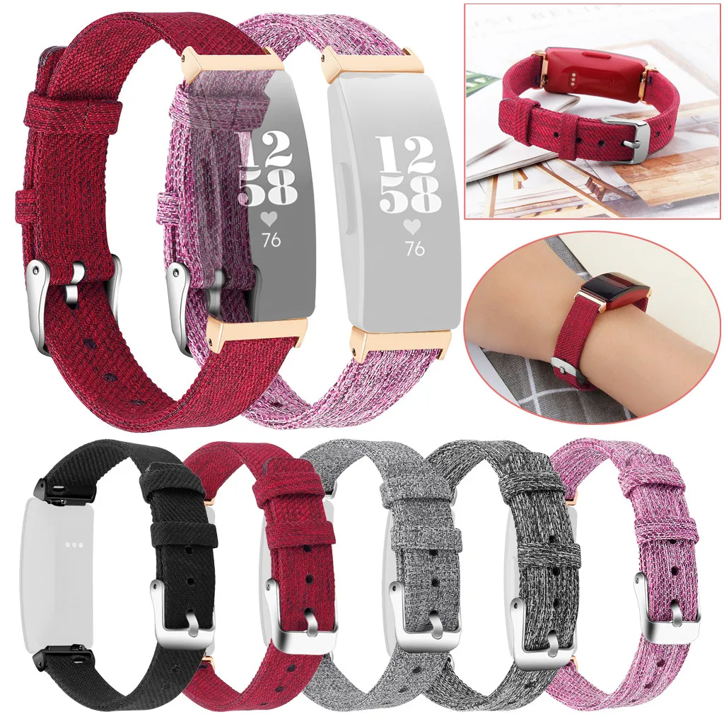 

Replacement Woven Canvas Fabric Watch Band Strap For Fitbit Inspire/Inspire HR Youth Smart Watch Replacement Band Smartwatch