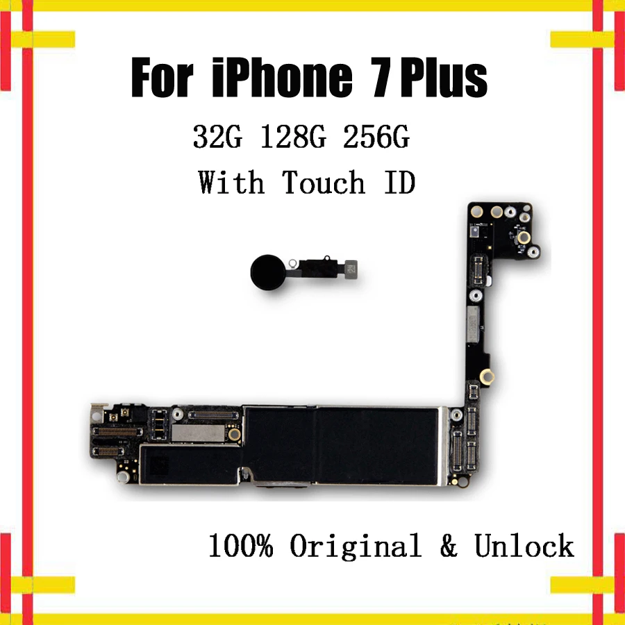 

Motherboard For iPhone 7 Plus 32GB 128GB 256GB With Touch ID Original iCloud Unlocked Mainboard Full Chips Logic Board IOS Test
