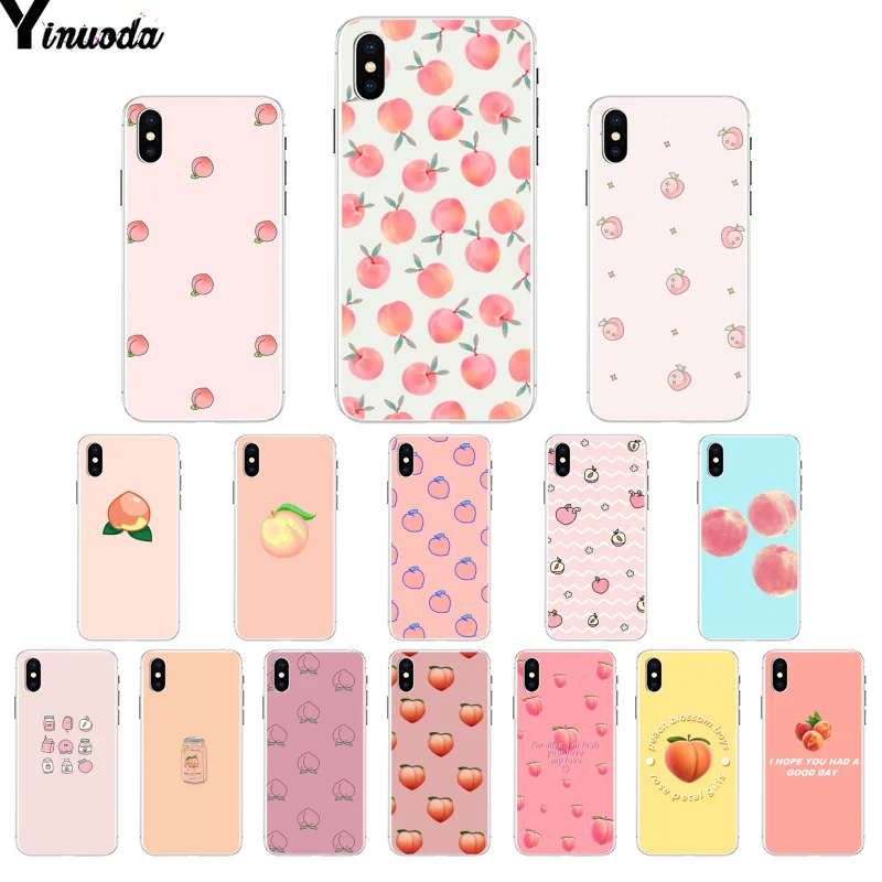 Розовый персиковый ТПУ мягкий резиновый чехол для телефона iphone 13 6S 6plus 7 7plus 8 8Plus X Xs