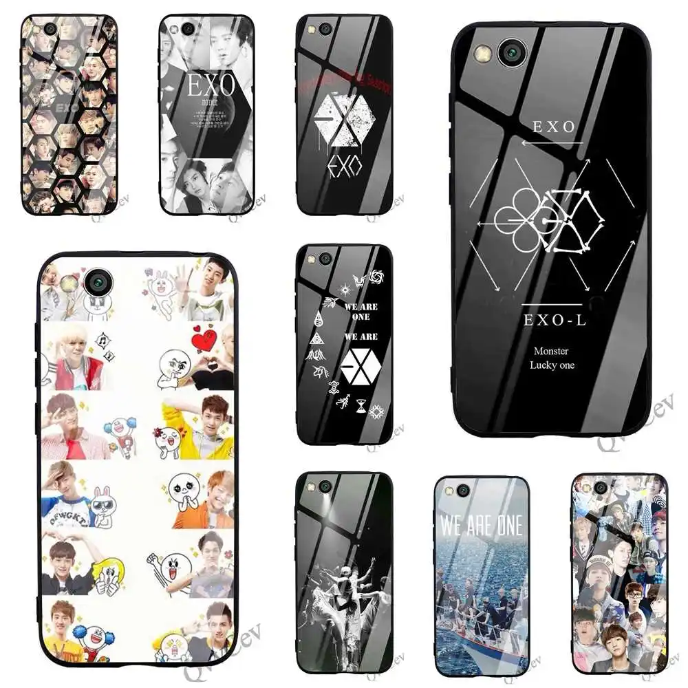 

Colorful Kpop EXO Tempered Glass Phone Cover for Redmi Note 6 Pro Case Xiaomi A1 A2 Mi 9 8 Lite F1 4X 6A 7 5 Cases Back