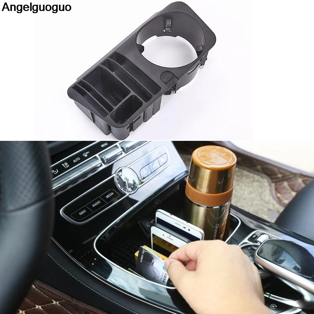 

Angelguoguo Car Central Storage Box Cup Holder for Mercedes Benz C class W205 GLC Class X253 E Class W213 E200 E300l