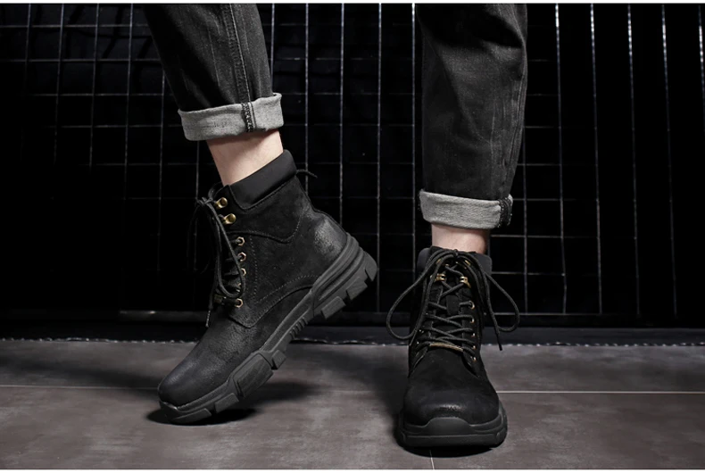Winter Shoes Mens Combat Boots' Army Casual Motorcycle Ankle Boots Men's Lace-up Military Boots Tactical Desert Boot For Men New (5)