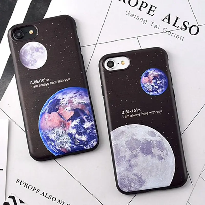 Телефон Чехол Для iphone 6 iPhone s Plus 7 плюс Конфеты Цвет Звездное Небо Луна Земля Pattern