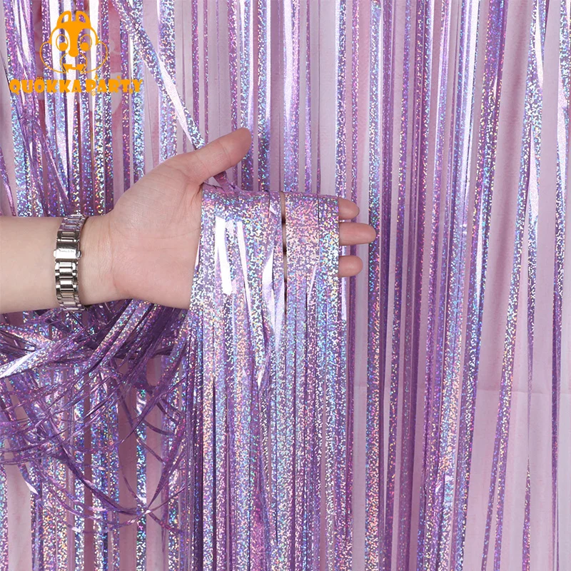 

2/3/4M Rose Gold Glitter Wedding Backdrop Curtain Upgrade Foil Fringe Curtain Tinsel Birthday Party Backdrop Decoration Props