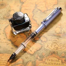 1pc Violet Color Metal Calligraphy Pen Soft Hair Writing Brush Painting Drawing Watercolor Fountain Pen School Supply Stationery