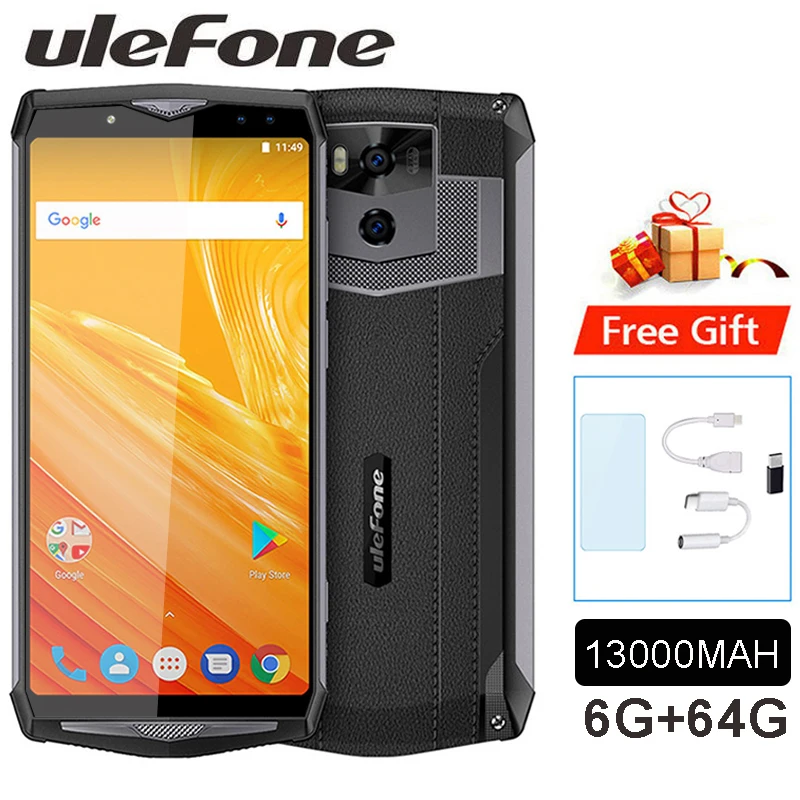 Мобильный телефон Ulefone power 5 13000 мАч Android 8 1 6 0 дюймов FHD MTK6763 четыре ядра ГБ + 64 21 МП