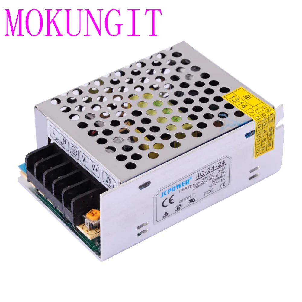 Быстрый 10 шт. адаптер ac110/220 V к LED DC24V 1A железная крышка блок питания трансформатор