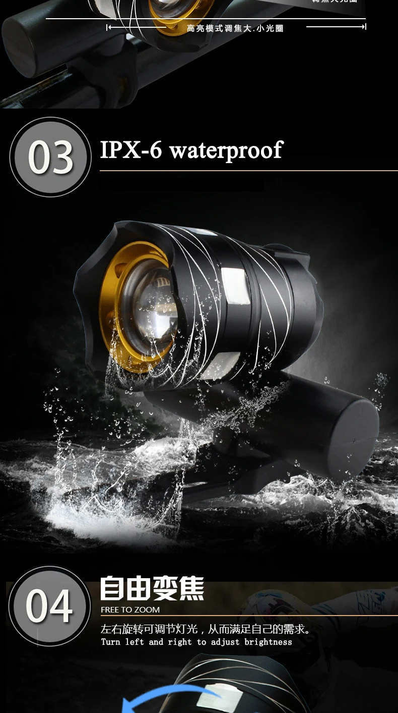 Top kava Bicycle Light Power Bank Waterproof USB Rechargeable Bike Light Side Warning Flashlight 700 Lumen 18650 2000mAh 5 Modes 2