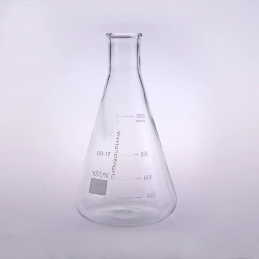 1000ml Narrow Neck Borosilicate Glass Conical Erlenmeyer Flask For Chemistry Laboratory