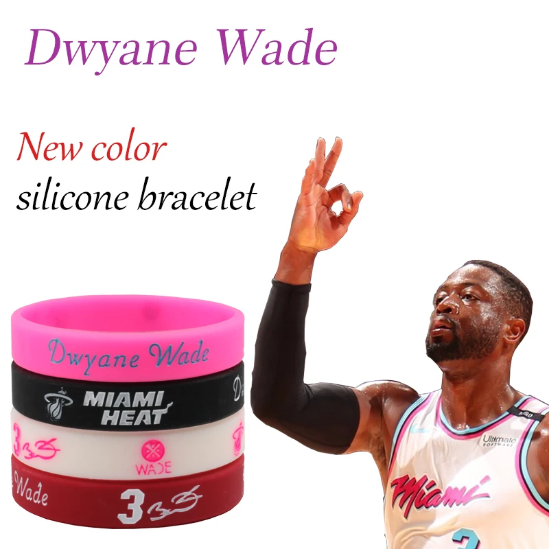 

New Arrival Dwyane Wade Basketball Silicone Bracelet Miami City Colors Wristband Men Women Kids Size DW Sport Silicone bileklik