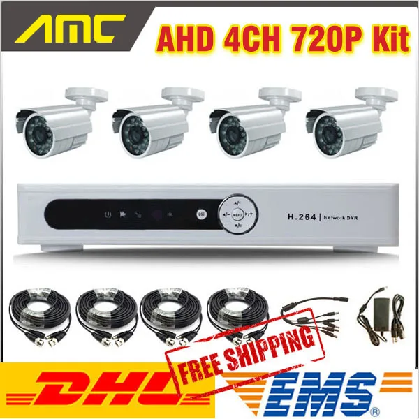 Новый AHD Hybrid DVR Системы 4ch 720 P Камера CCTV комплект видеонаблюдения канал Дома