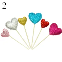 Украшения на день рождения для маленьких девочек; топперы с фруктами и десертами; 6 шт.; ручная работа; Звездная корона; сердце; топперы для свадебного кекса