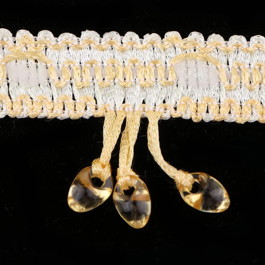 12 Meters Luxury Style Beads Tassel Trimming Curtain Tassel Trims Lace for DIY Sewing Bag Sofa Upholstery