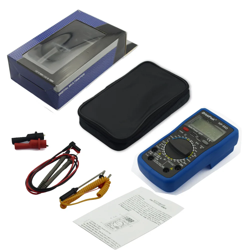 Цифровой мультиметр Multimetro HoldPeak HP 90D 1000 В с диодом/hFE/сопротивлением/емкостным