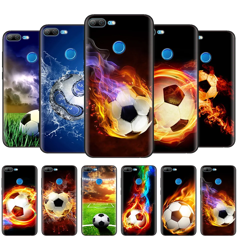 

Black Silicone Case Bag Cover for Huawei Honor 10i Y7 Y6 Y5 Y9 8X 8C 8S 9 10 Lite Pro 2018 2019 Enjoy 9E 9S Fire Football Soccer
