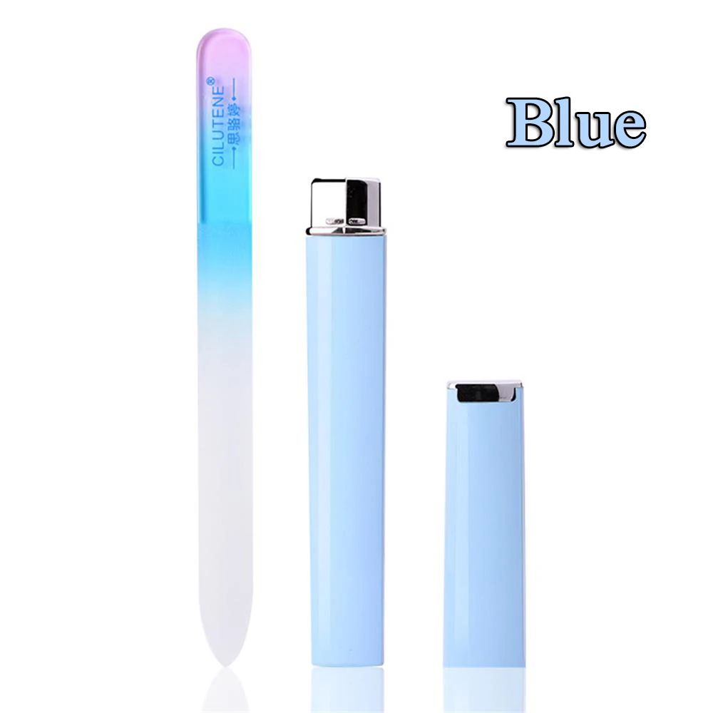 blue 1 шт. Pro маникюрная пилочка для ногтей устройство инструмент долговременный Кристальный Стекло наклеки для ногтей файлы высококачественный; для маникюра инструмент двухсторонняя файл - Цвет: blue