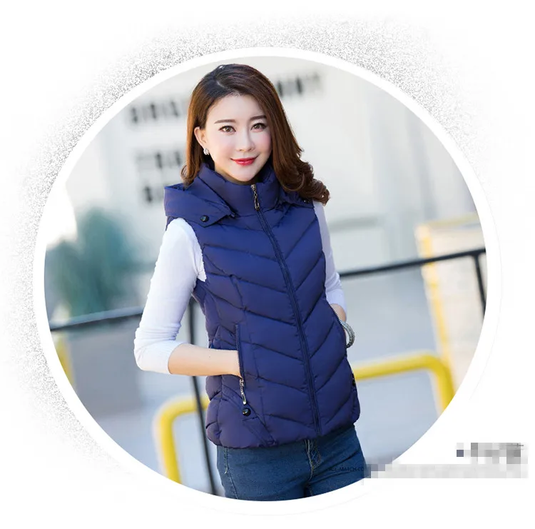 B2795 Осень Зима Новая Корейская версия женская мода короткий параграф съемный капюшон жилет дешево оптом