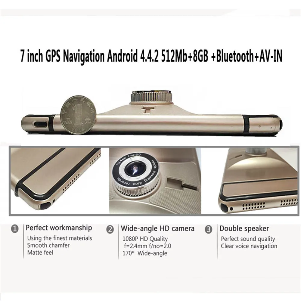 Ecartion 7 дюймов Android Автомобильный GPS навигатор Wifi FM видеорегистратор камера видео