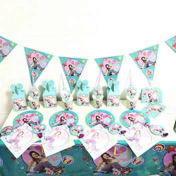

101pcs/pack Soy Luna theme disposable plates cups straws baby shower party decorations Soy Luna theme party set