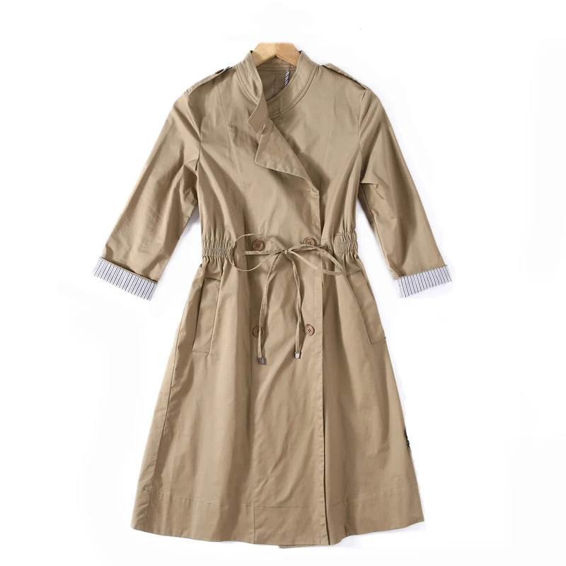 Coupe breasted Printemps Photo vent De Double Color Color Automne Manteau Section Longue Trench Femmes Version 2018 Mode photo Coréenne wIx7gqq