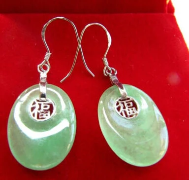 Ry00659 серебряные и зеленые нефритовые серьги|earring manufacturer|earrings bodyearring wood |
