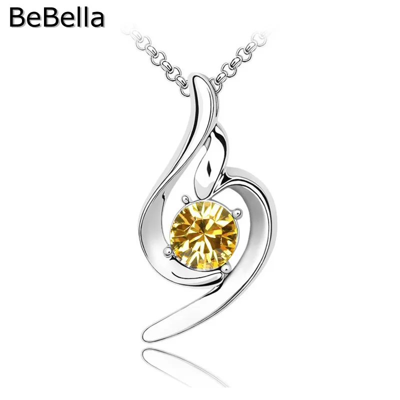 Женское простое ожерелье с подвеской BeBella чешскими кристаллами подарок|crystal