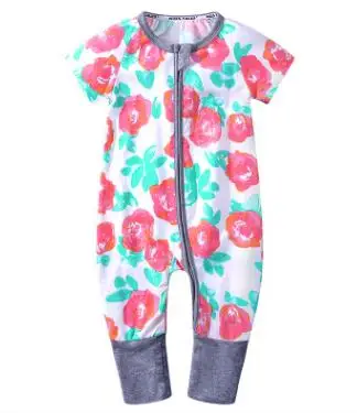 

Hot Baby Boys Girls Clothes 2019 Summer Short Sleeve Zipper Baby Jumpsuit Cotton Cartoon Infant Baby Clothing 0-2 Year FZ2410