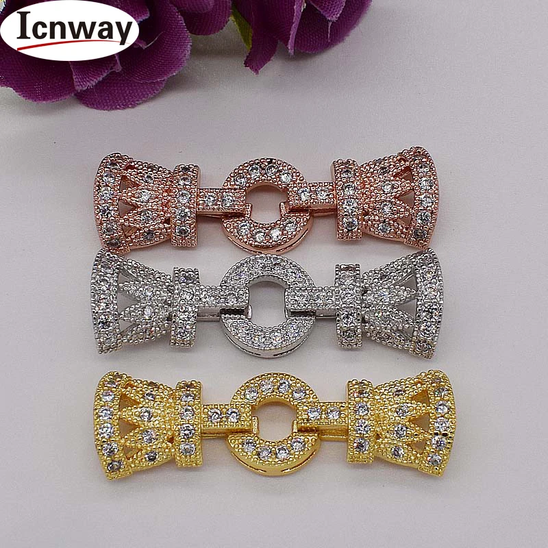 

Rhinestone inlay Gold&silver Plated Clasps 4cm For DIY bracelet necklace Free shipping wholesale