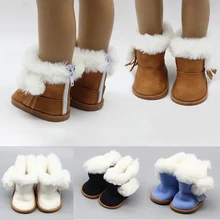Меховые зимние сапоги обувь для девочек 18 дюймов куклы Детская кукла зимняя обувь Кукла аксессуар