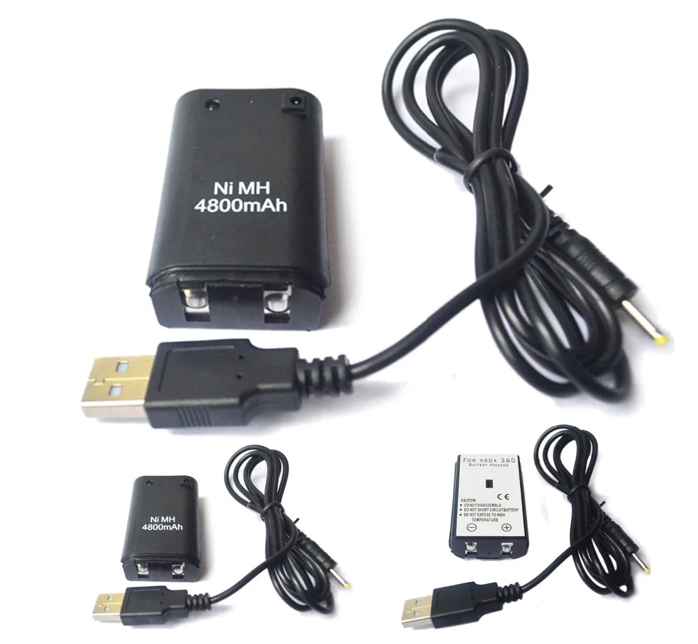 

2x4800mAh Battery Pack+USB Charger Cable for Xbox 360 Wireless Game Controller Gamepad Xbox360 Bateria Rechargeable Battery Pack