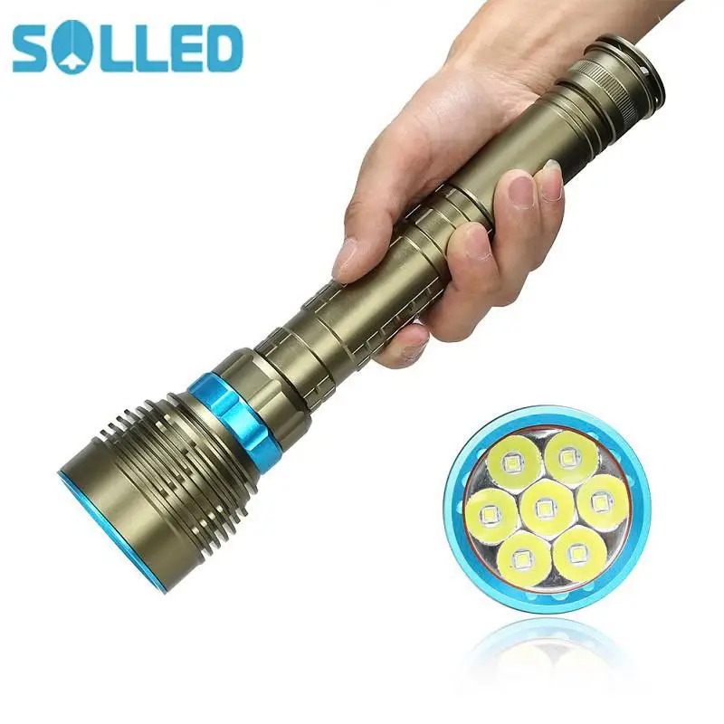

SOLLED 18000LM T6/15000LM T6 LED Dive torch 200M Underwater Waterproof Tactical led flashlight Lantern lamp