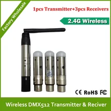 Бесплатная доставка DHL Wireless DMX 1 шт. передатчик и 3 шт. приемник для RGB Wireless DMX LED PAR свет