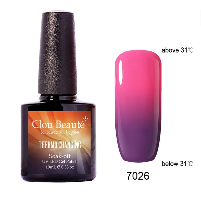 Clou Beaute термо-сменный Гель-лак для ногтей отмачиваемый УФ-Гель-лак для ногтей горячая Распродажа Гель-лак для температуры лак стойкий лак - Цвет: 7026